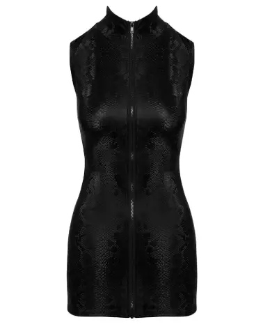 Robe Snake Zip Cottelli PARTY en similicuir noir, style fetish élégant-5