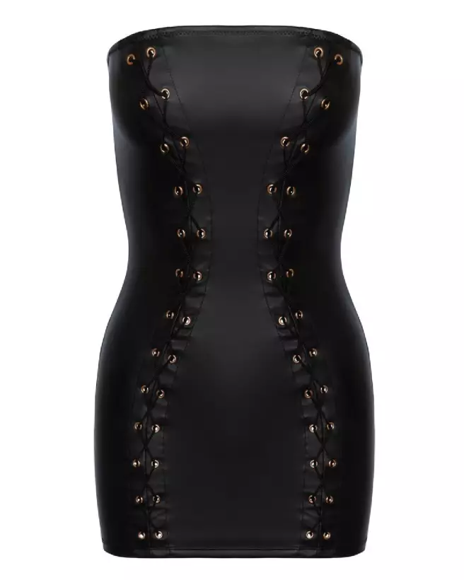 Short Tube Dress Cottelli PARTY en style fetish noir-6