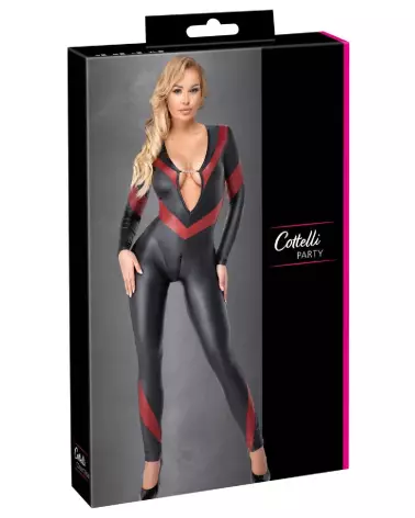 Jumpsuit rouge Cottelli PARTY pour soirées fetish et élégantes-1