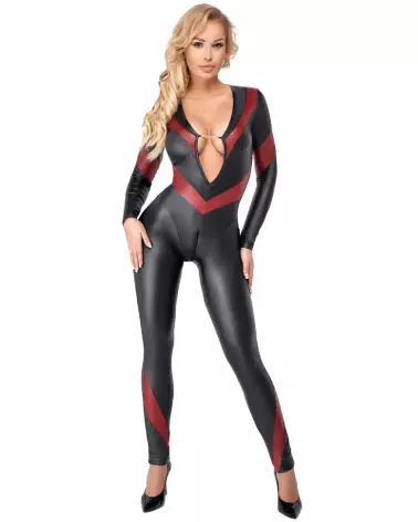 Jumpsuit rouge Cottelli PARTY pour soirées fetish et élégantes-2