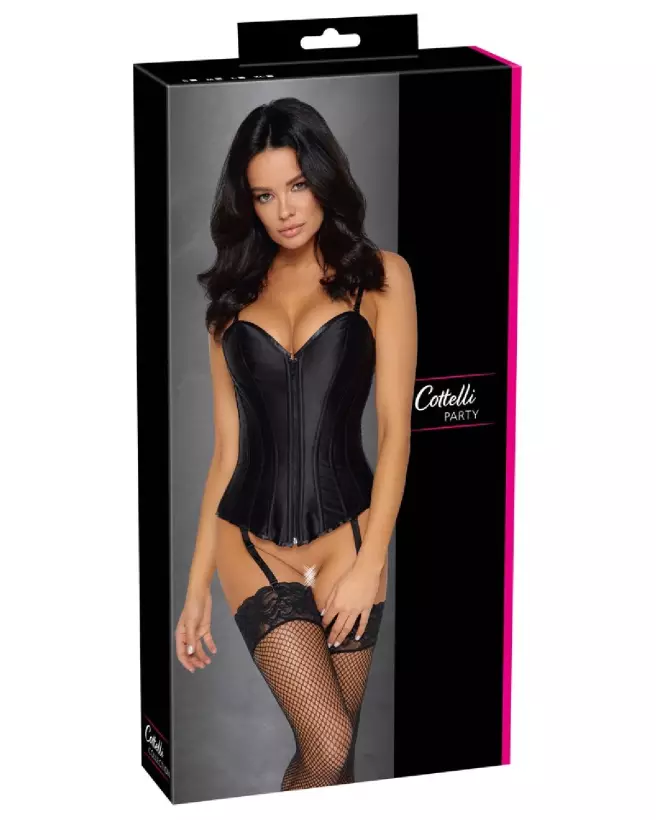 Corset noir Cottelli PARTY élégant avec dentelle pour silhouette parfaite-1
