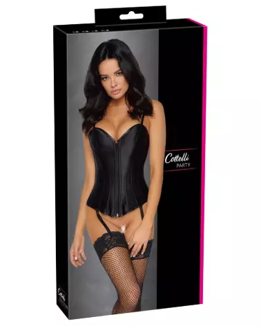 Corset noir Cottelli PARTY élégant avec dentelle pour silhouette parfaite-1