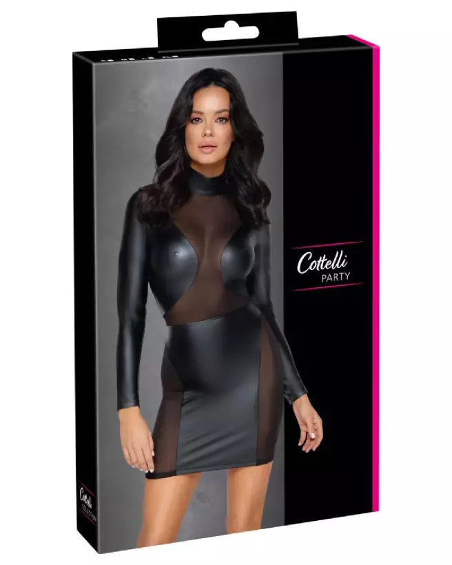 Robe longue à manches Cottelli PARTY en style fetish élégant-1