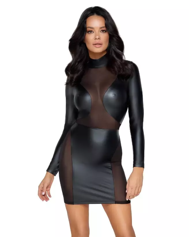 Robe longue à manches Cottelli PARTY en style fetish élégant-2