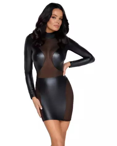 Robe longue à manches Cottelli PARTY en style fetish élégant-3