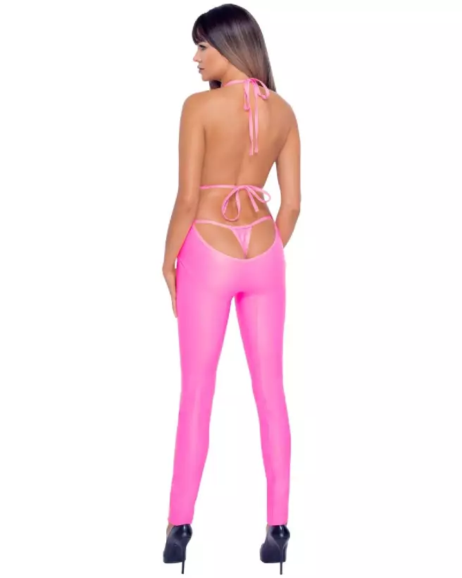 Jumpsuit Hot Pink Cottelli PARTY élégante pour soirées fetish-4
