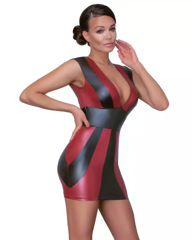 Robe Rouge Noire Cottelli PARTY élégante pour soirées et événements spéciaux-3