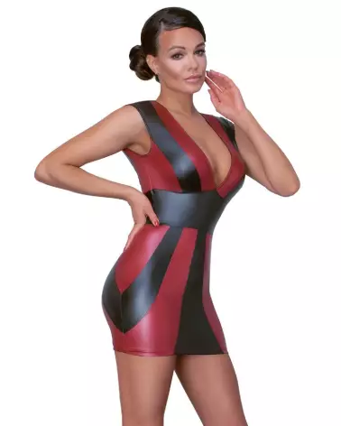 Robe Rouge Noire Cottelli PARTY élégante pour soirées et événements spéciaux-3