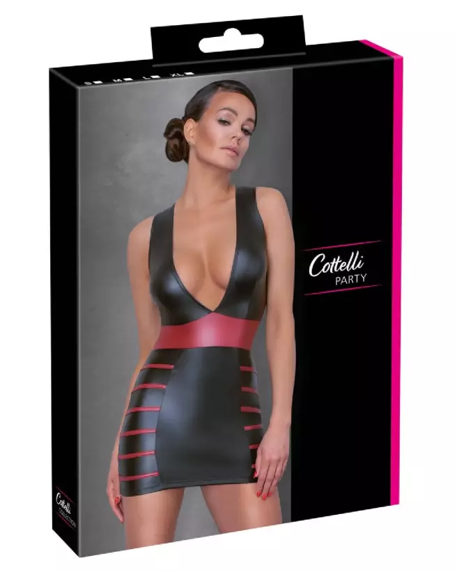 Robe noir et rouge Cottelli PARTY élégante pour soirées festives et occasions spéciales-1