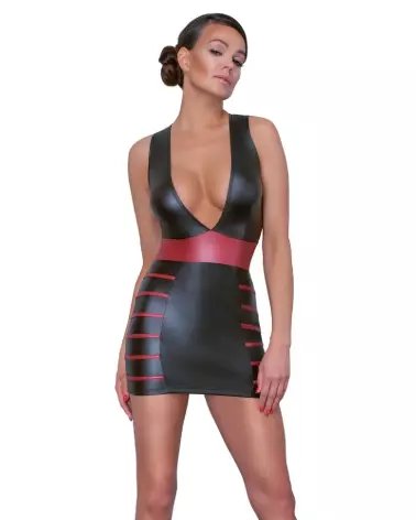 Robe noir et rouge Cottelli PARTY élégante pour soirées festives et occasions spéciales-2