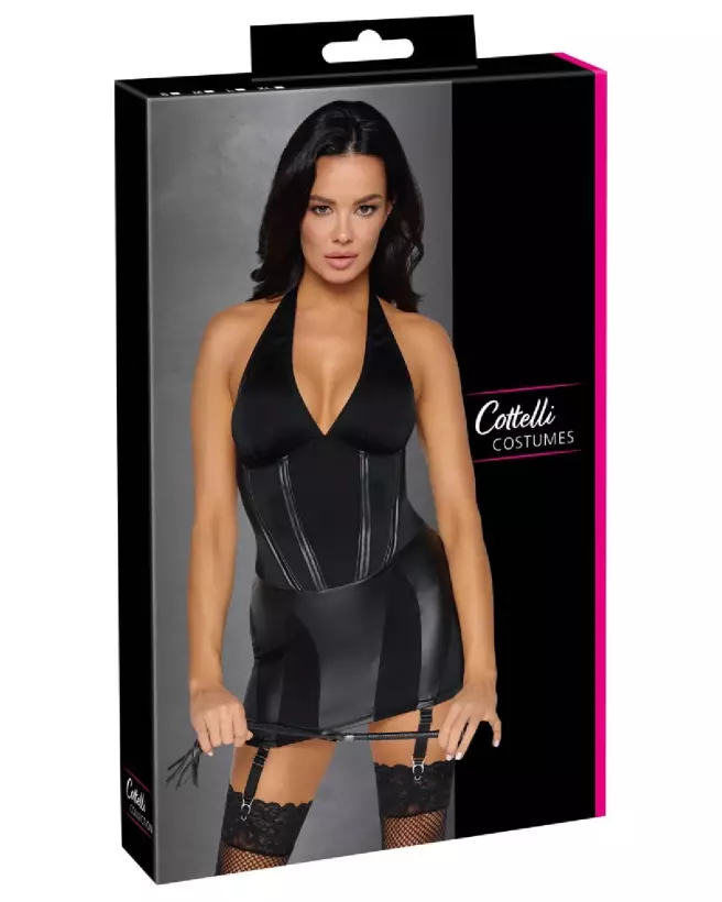 Robe Dominatrix noire Cottelli COSTUMES en style fetish élégante-1