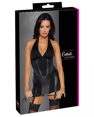 Robe Dominatrix noire Cottelli COSTUMES en style fetish élégante-1