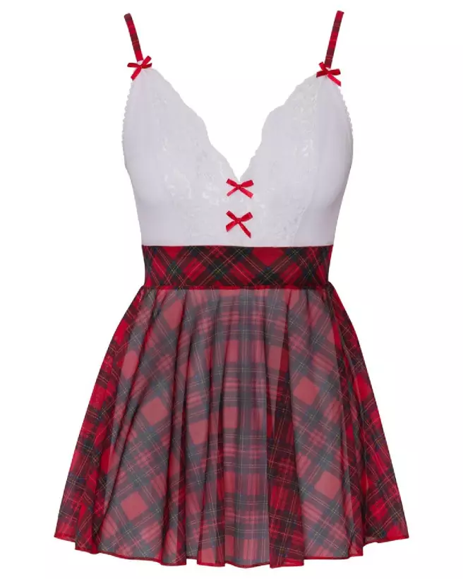 Robe à carreaux sexy Cottelli COSTUMES pour tenue séduisante et glamour-7