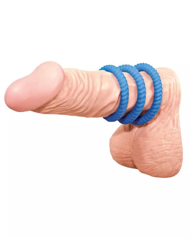 Lust 3 Cock Rings Blue de You2Toys pour améliorer endurance et performance-4