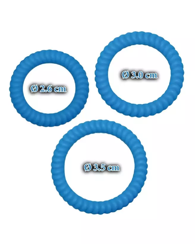 Lust 3 Cock Rings Blue de You2Toys pour améliorer endurance et performance-6