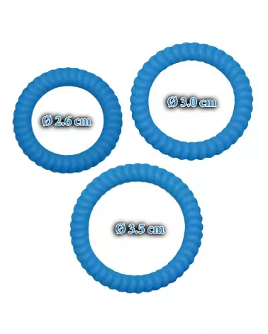 Lust 3 Cock Rings Blue de You2Toys pour améliorer endurance et performance-6