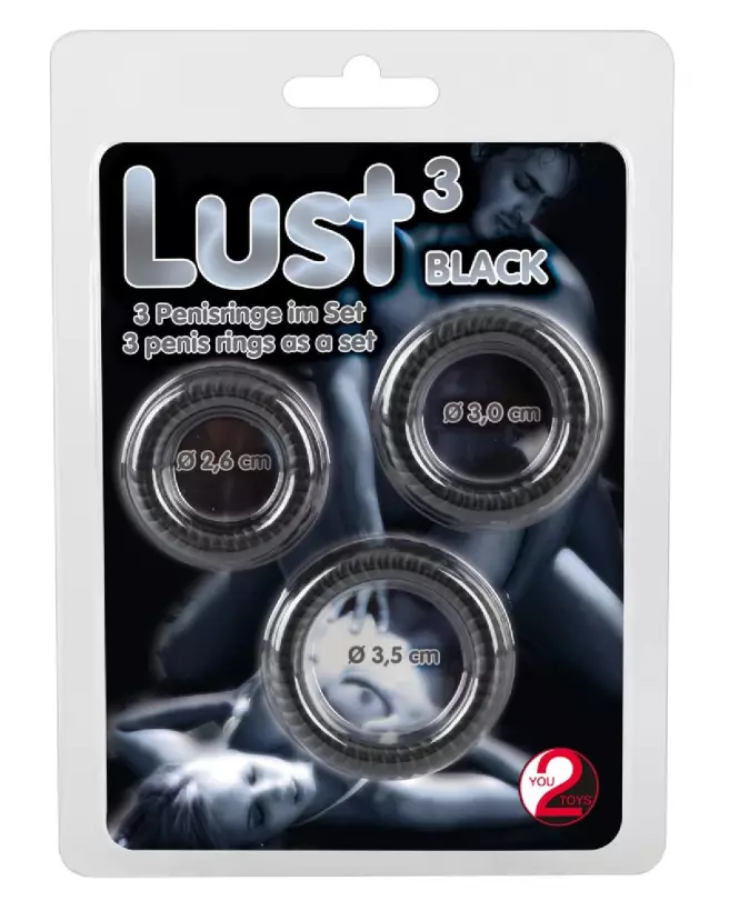 Lust 3 Cock Rings Black de You2Toys pour améliorer performance et plaisir-1