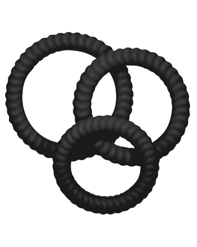 Lust 3 Cock Rings Black de You2Toys pour améliorer performance et plaisir-2