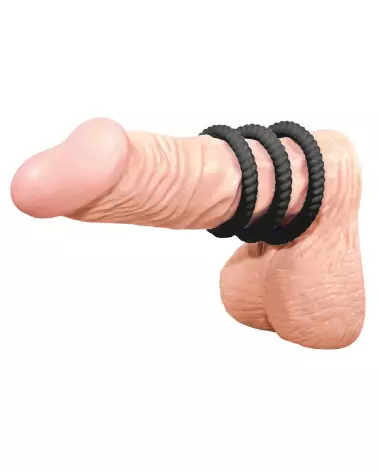 Lust 3 Cock Rings Black de You2Toys pour améliorer performance et plaisir-4