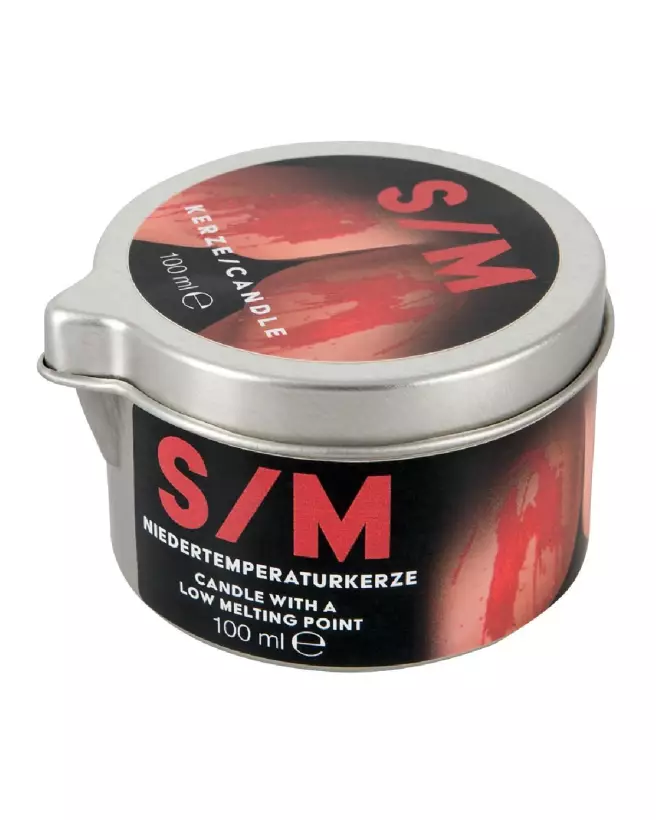 Bougie basse température rouge S/M Candle in a Tin 100g-1