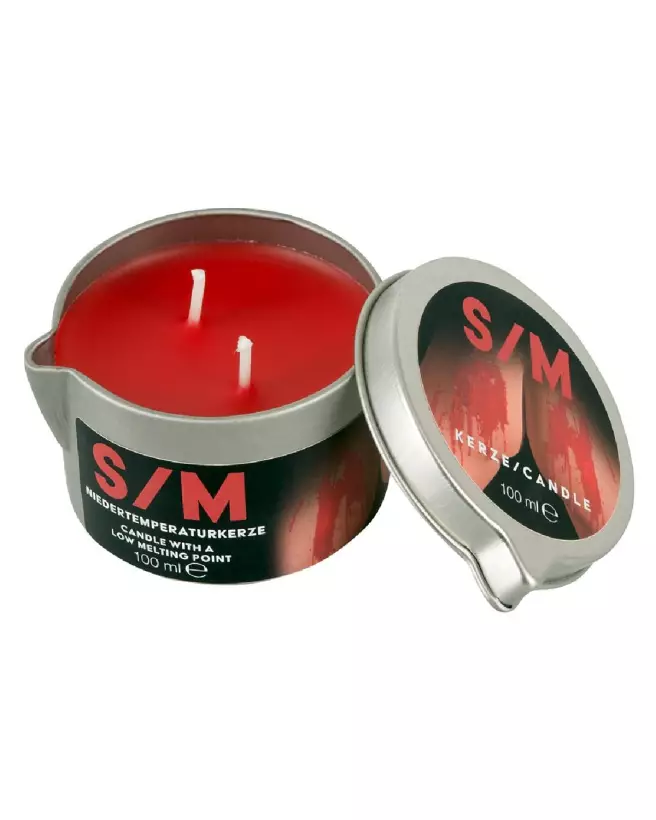 Bougie basse température rouge S/M Candle in a Tin 100g-2