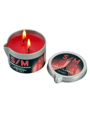 Bougie basse température rouge S/M Candle in a Tin 100g-3