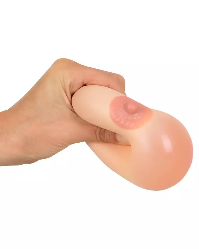 Image d'un stress ball en forme de sein, produit Funny Forms pour détente et humour-3