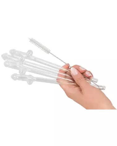 Image de pailles en verre Willy humoristiques pour soirées et fêtes-4