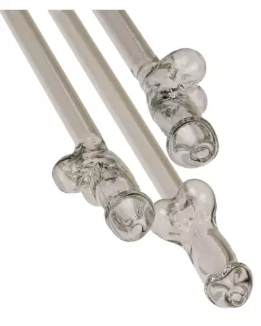 Image de pailles en verre Willy humoristiques pour soirées et fêtes-5