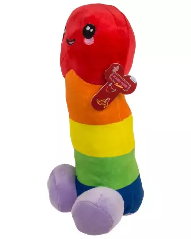 Image de peluche pénis arc-en-ciel 30 cm, peluche colorée et originale-1