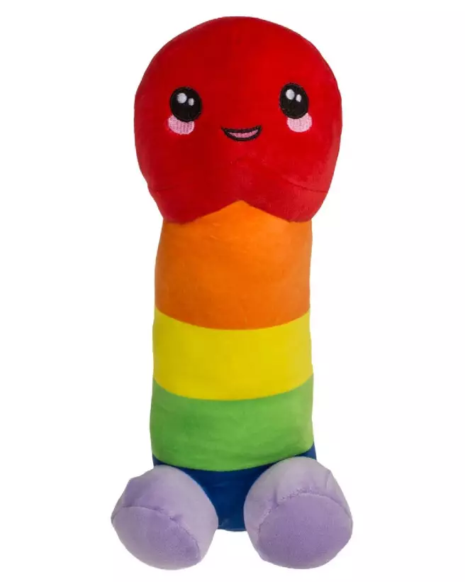 Image de peluche pénis arc-en-ciel 30 cm, peluche colorée et originale-2
