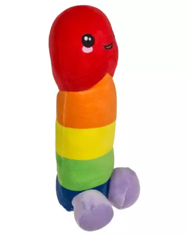 Image de peluche pénis arc-en-ciel 30 cm, peluche colorée et originale-3