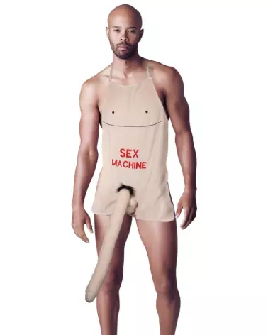 Tablier humoristique avec pénis en peluche GadgetsFun pour soirée festive et cadeau original-1