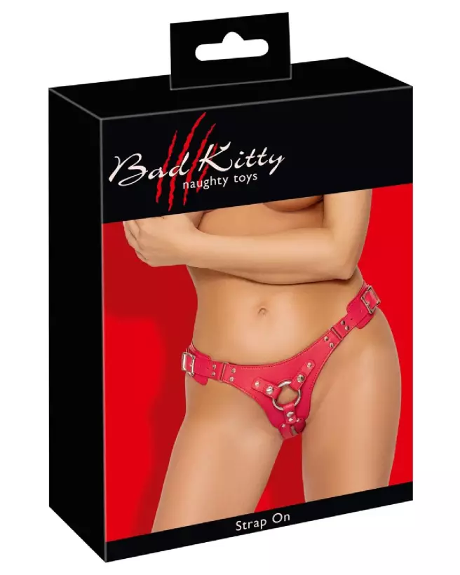 Image du Bad Kitty Strap On Red S-L, gode ceinture ajustable-1
