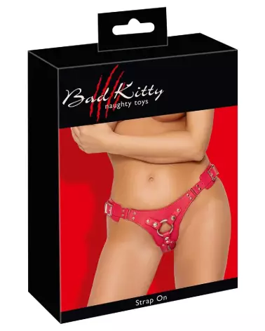 Image du Bad Kitty Strap On Red S-L, gode ceinture ajustable-1