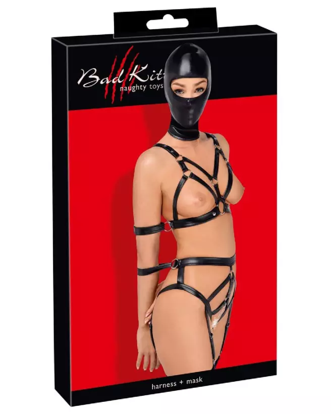 Set Harnais et Masque Bad Kitty pour jeux érotiques et BDSM-1