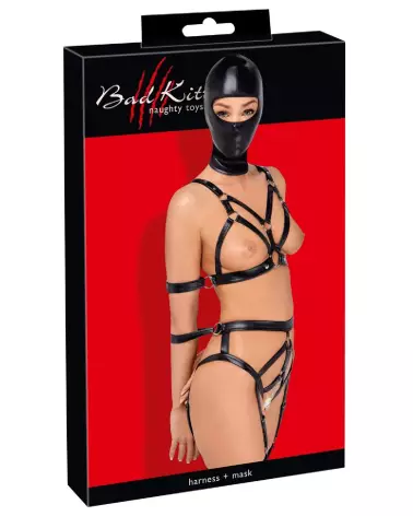 Set Harnais et Masque Bad Kitty pour jeux érotiques et BDSM-1