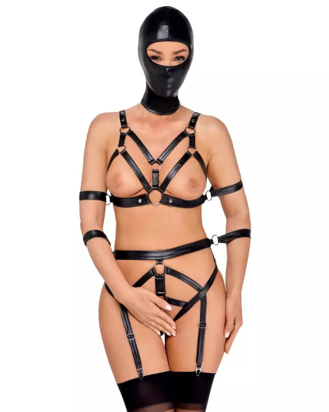 Set Harnais et Masque Bad Kitty pour jeux érotiques et BDSM-3