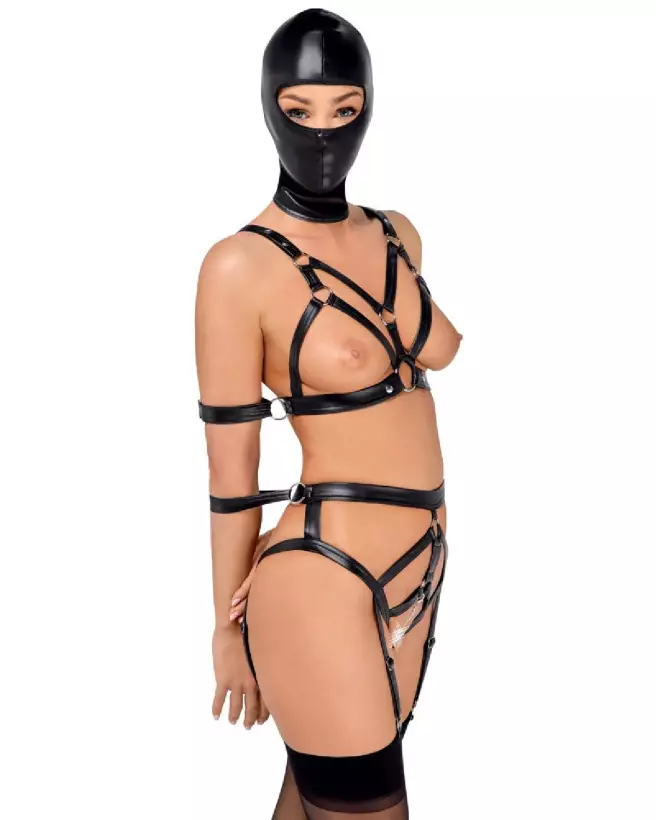 Set Harnais et Masque Bad Kitty pour jeux érotiques et BDSM-4