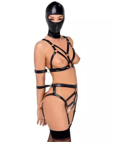 Set Harnais et Masque Bad Kitty pour jeux érotiques et BDSM-4