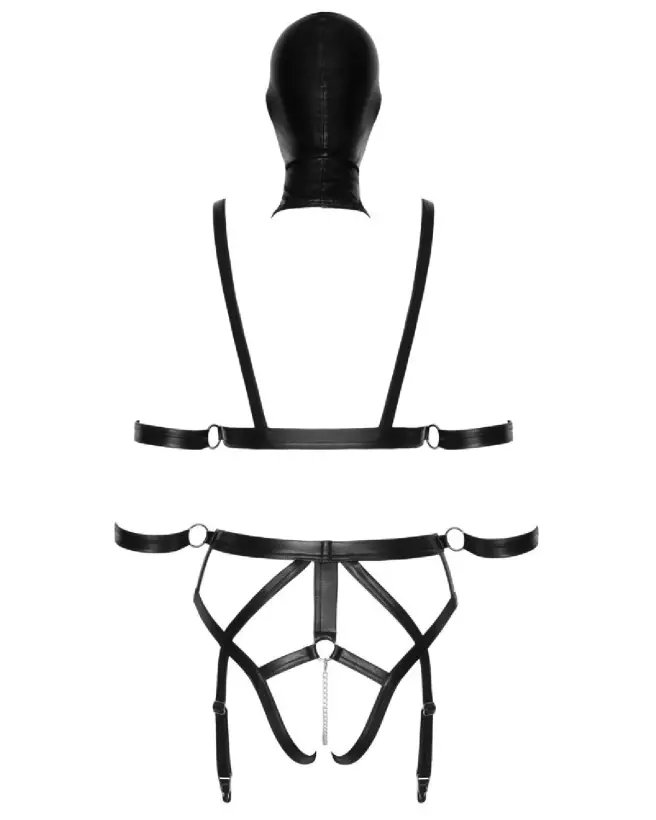 Set Harnais et Masque Bad Kitty pour jeux érotiques et BDSM-7