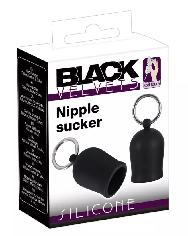 Nipple Suckers Black Velvets pour stimulation intense des tétons-1
