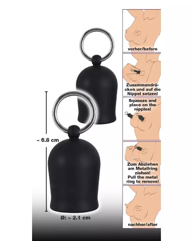 Nipple Suckers Black Velvets pour stimulation intense des tétons-4