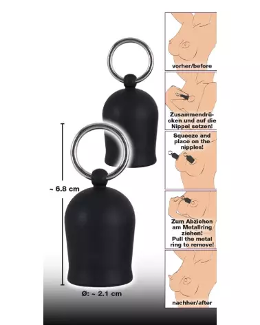 Nipple Suckers Black Velvets pour stimulation intense des tétons-4