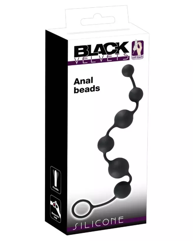 Image des Black Velvets Anal Beads pour plaisir anal doux et sécurisé-1