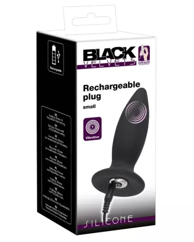 Black Velvets Recharge Plug S, plug anal sophistiqué, noir, rechargeable et ergonomique-1