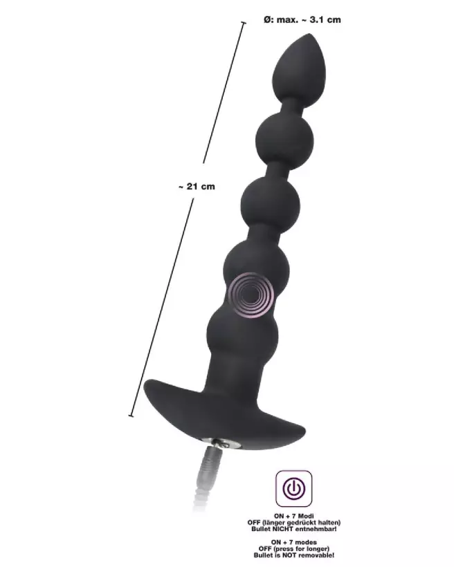Black Velvets Bea chapelet anal rechargeable en silicone-6
