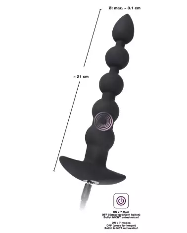 Black Velvets Bea chapelet anal rechargeable en silicone-6