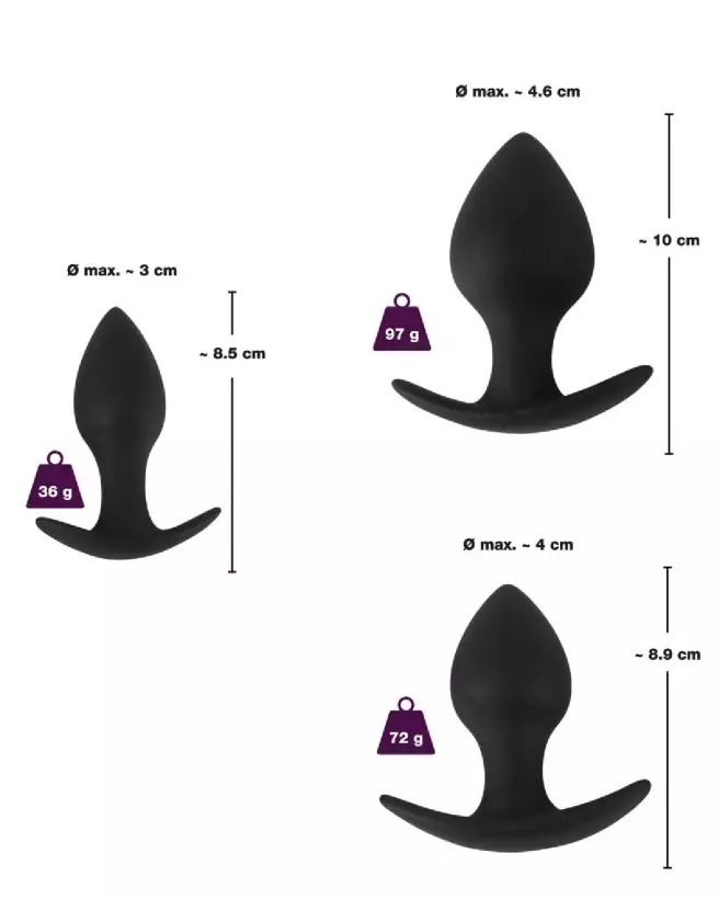 Image du Set d'Entraînement Anal Black Velvets pour débutants et avancés en silicone doux-7