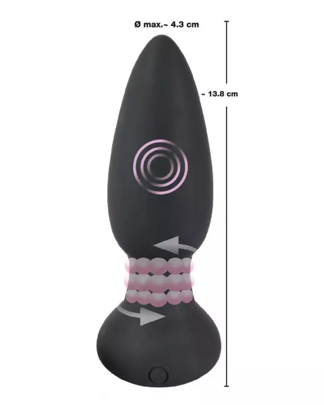 Image Plug Anal Black Velvets RC Rotating & Vibrating - Confort et Performance-5